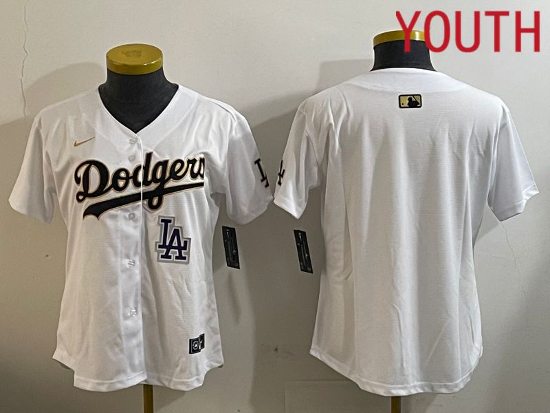 Youth Los Angeles Dodgers Blank White Game 2024 Nike MLB Jersey style 1205->youth mlb jersey->Youth Jersey